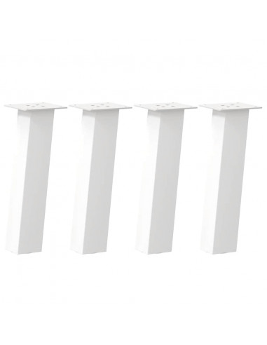 Gambe per Tavolino 4 pz Bianco 42 cm in Acciaio