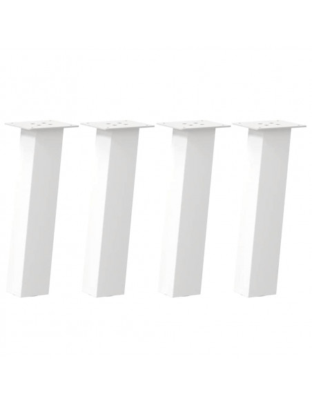 Gambe per Tavolino 4 pz Bianco 42 cm in Acciaio