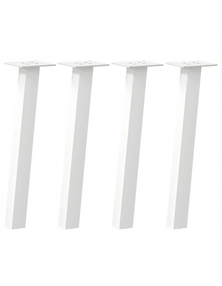 Gambe per Tavolino 4 pz Bianco 42 cm in Acciaio