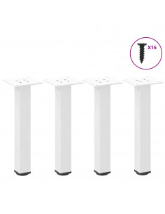 Gambe per Tavolino 4 pz Bianco 42-44 cm in Acciaio