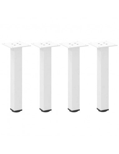 Gambe per Tavolino 4 pz Bianco 42-44 cm in Acciaio