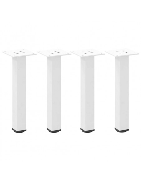 Gambe per Tavolino 4 pz Bianco 42-44 cm in Acciaio