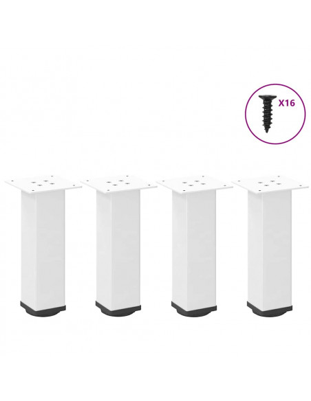 Gambe per Tavolino 4 pz Bianco 42-44 cm in Acciaio