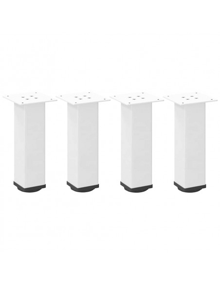 Gambe per Tavolino 4 pz Bianco 42-44 cm in Acciaio