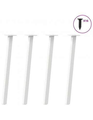 Gambe per Tavolino 4 pz Bianco 72 cm in Acciaio
