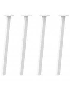 Gambe per tavolo consolle 4 pz bianche 72 cm in acciaio 2