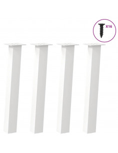 Gambe per Tavolino 4 pz Bianco 72 cm in Acciaio