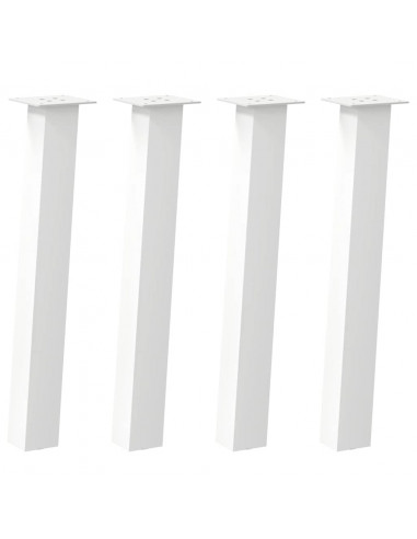 Gambe per Tavolino 4 pz Bianco 72 cm in Acciaio