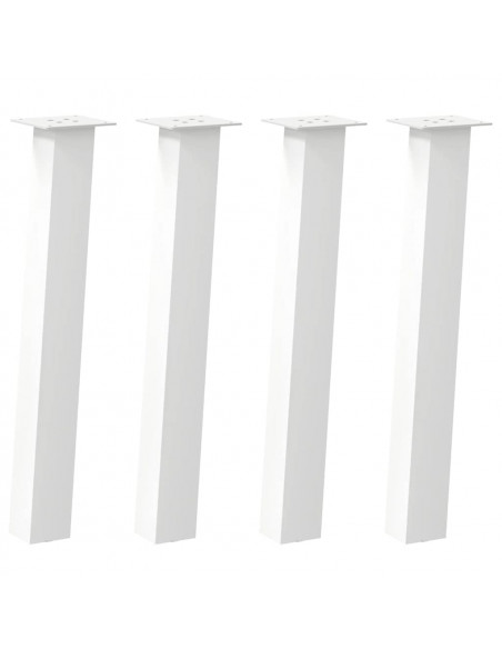 Gambe per Tavolino 4 pz Bianco 72 cm in Acciaio