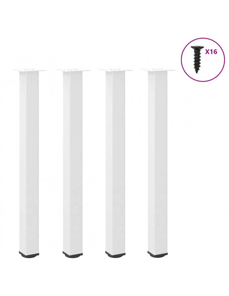 Gambe per Tavolino 4 pz Bianco 90-92 cm in Acciaio