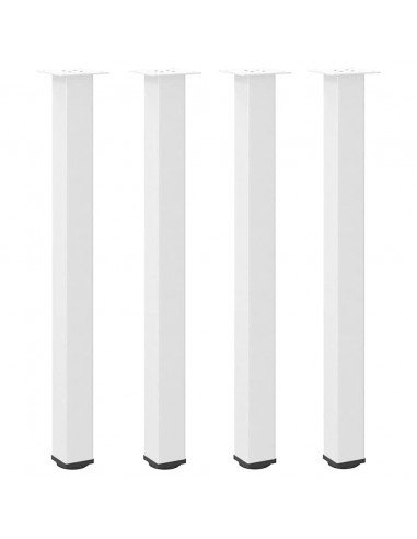 Gambe per Tavolino 4 pz Bianco 90-92 cm in Acciaio