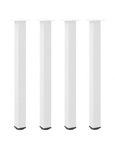 Gambe per Tavolino 4 pz Bianco 90-92 cm in Acciaio