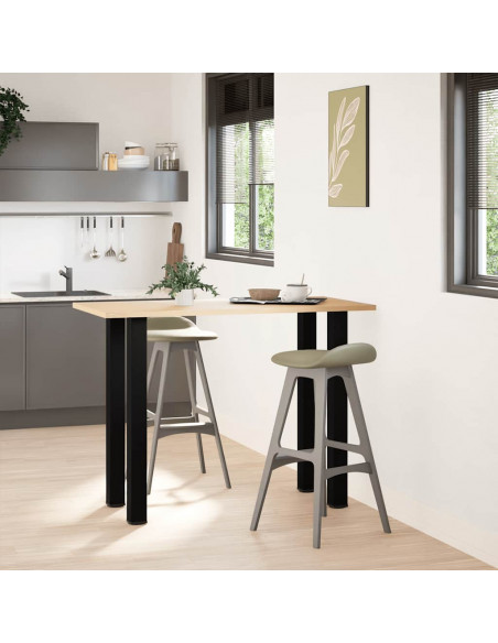 Gambe per Tavolino 4 pz Nero 100-102 cm in Acciaio