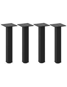 Gambe per Tavolino 4 pz Nero 30-32 cm Acciaio 2