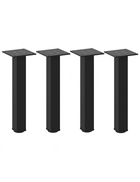 Gambe per Tavolino 4 pz Nero 30-32 cm Acciaio