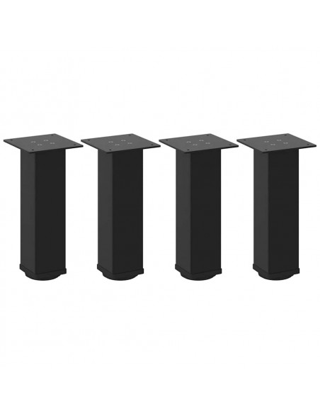 Gambe per Tavolino 4 pz Nero 30-32 cm Acciaio