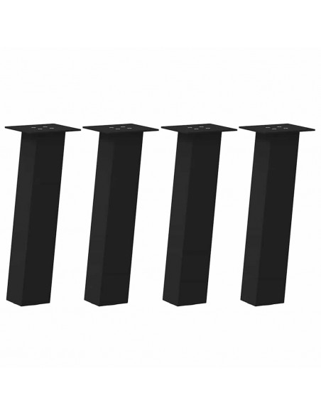 Gambe per Tavolino 4 pz Nero 42 cm in Acciaio