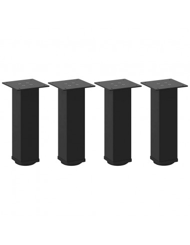 Gambe per Tavolino 4 pz Nero 42-44 cm in Acciaio