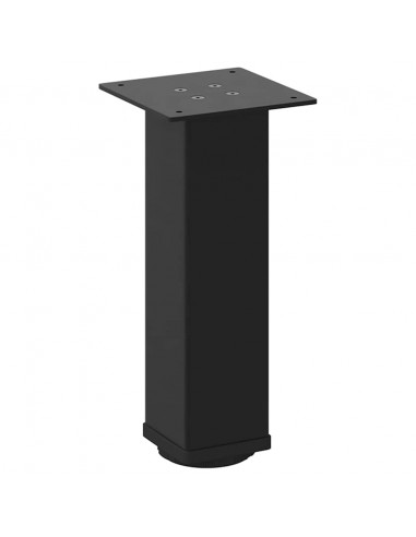 Gambe per Tavolino 4 pz Nero 42-44 cm in Acciaio