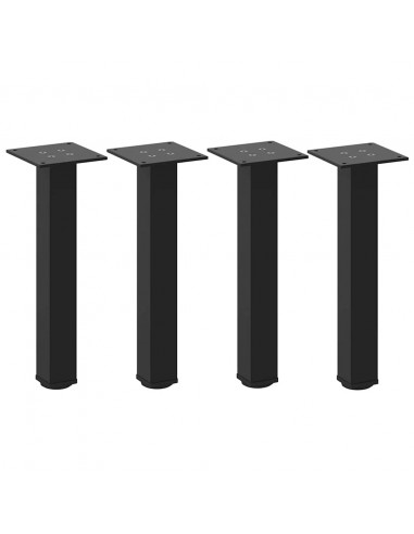 Gambe per Tavolino 4 pz Nero 42-44 cm in Acciaio