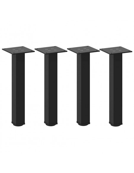 Gambe per Tavolino 4 pz Nero 42-44 cm in Acciaio