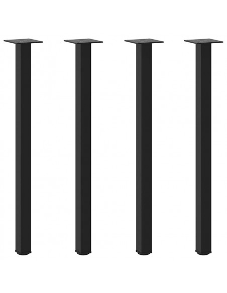 Gambe per Tavolino 4 pz Nero 72-74 cm in Acciaio