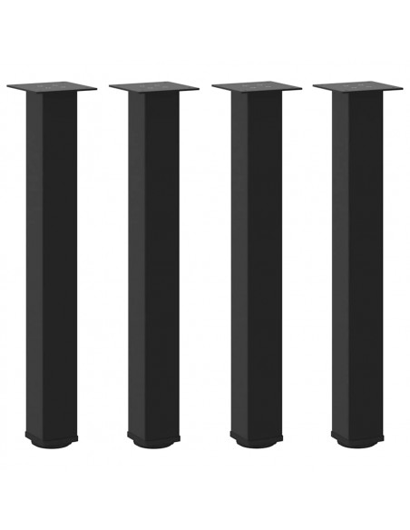 Gambe per Tavolino 4 pz Nero 72-74 cm in Acciaio