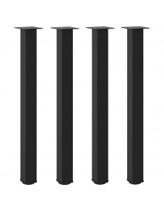 Gambe per tavolo da bar 4 pz nere 90-92 cm in acciaio 2