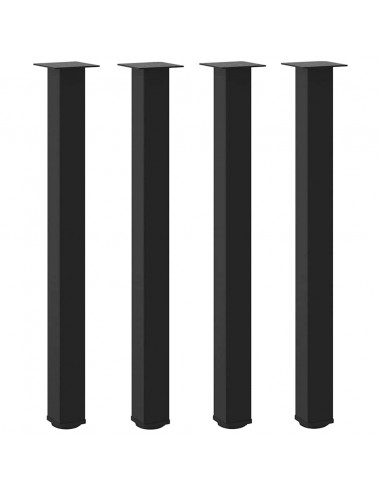 Gambe per tavolo da bar 4 pz nere 90-92 cm in acciaio