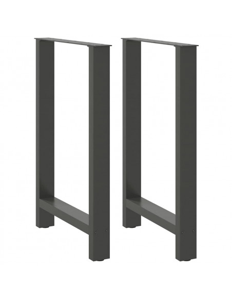 Gambe per Tavolino Antracite 2 pz 60x(90-91) cm Acciaio