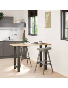 Gambe per tavolo da bar antracite 2 pz 60x(90-91) cm in acciaio 2