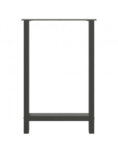 Gambe per tavolo da bar antracite 2 pz 60x(90-91) cm in acciaio