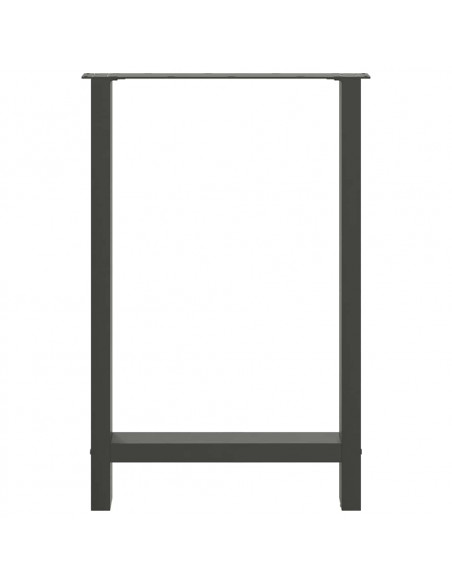 Gambe per Tavolino Antracite 2 pz 60x(90-91) cm Acciaio