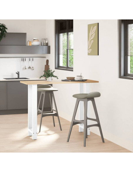 Gambe per tavolo da bar bianche 2 pz 40x(100-101) cm in acciaio