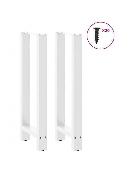 Gambe per tavolo da bar bianche 2 pz 40x(100-101) cm in acciaio