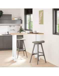 Gambe per tavolo da bar bianche 2 pz 40x(110-111) cm in acciaio 2