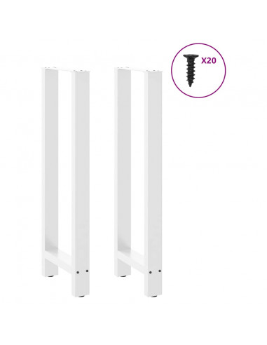 Gambe per tavolo da bar bianche 2 pz 40x(110-111) cm in acciaio