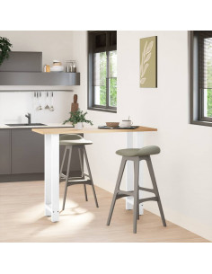 Gambe per tavolo da bar bianche 2 pz 50x(100-101) cm in acciaio 2