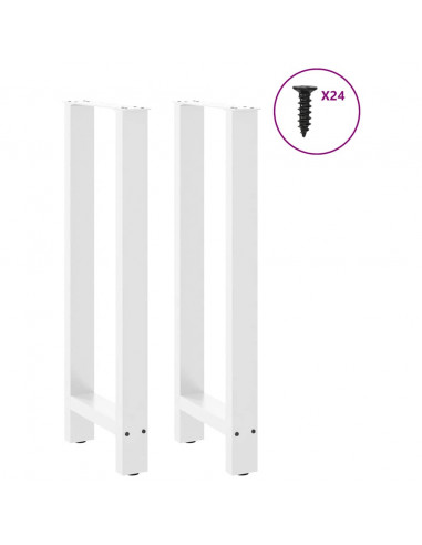 Gambe per tavolo da bar bianche 2 pz 50x(100-101) cm in acciaio