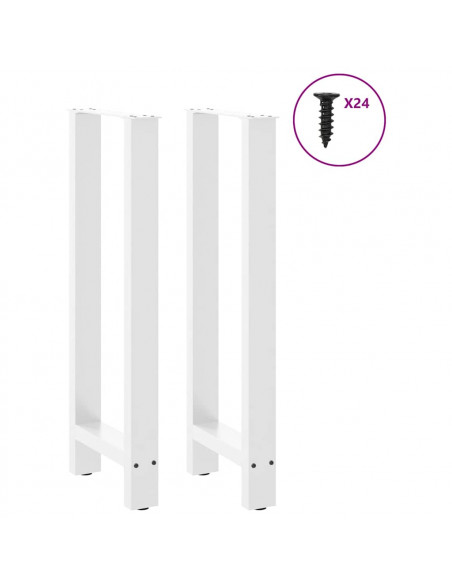 Gambe per tavolo da bar bianche 2 pz 50x(100-101) cm in acciaio