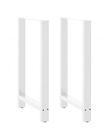 Gambe per Tavolino Bianco 2 pz 60x(100-101) cm Acciaio