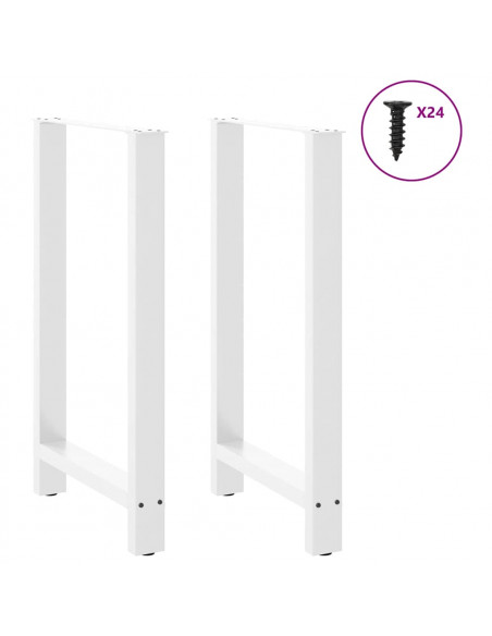Gambe per tavolo da bar bianche 2 pz 60x(100-101) cm in acciaio