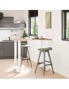 Gambe per tavolo da bar bianche 2 pz 60x(110-111) cm in acciaio 2