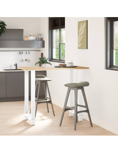 Gambe per tavolo da bar bianche 2 pz 60x(110-111) cm in acciaio