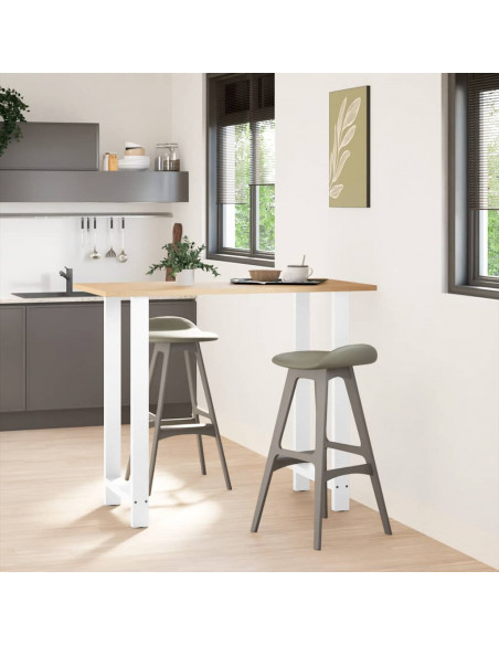 Gambe per tavolo da bar bianche 2 pz 60x(110-111) cm in acciaio