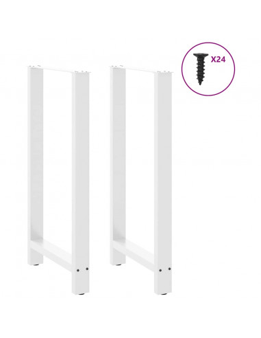 Gambe per tavolo da bar bianche 2 pz 60x(110-111) cm in acciaio