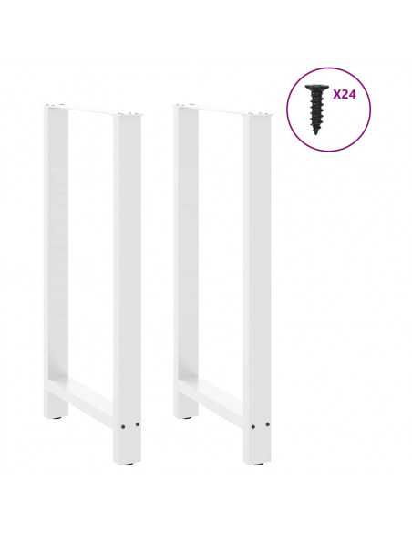 Gambe per tavolo da bar bianche 2 pz 60x(110-111) cm in acciaio