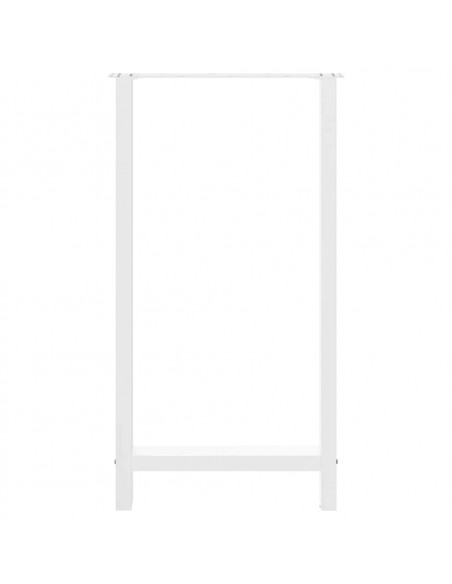 Gambe per tavolo da bar bianche 2 pz 60x(110-111) cm in acciaio