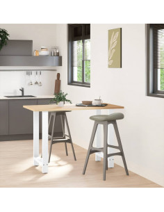 Gambe per tavolo da bar bianche 2 pz 60x(90-91) cm in acciaio 2