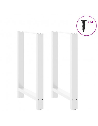 Gambe per tavolo da bar bianche 2 pz 60x(90-91) cm in acciaio